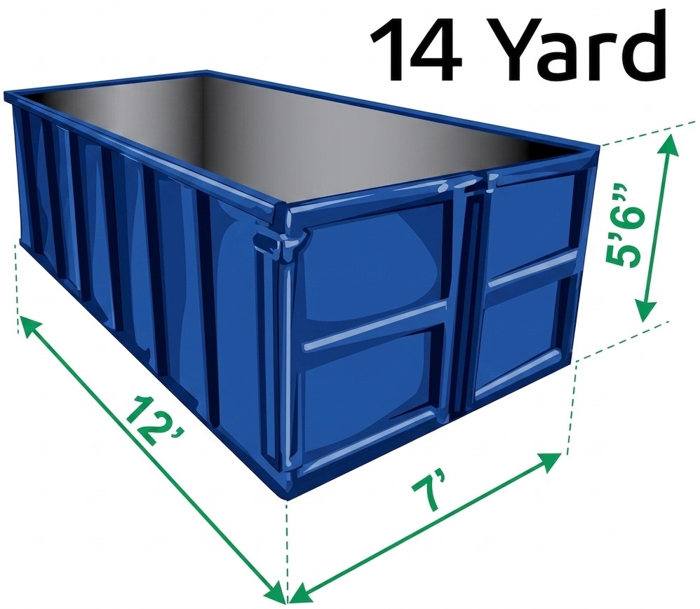 14-yard disposal bin dimension