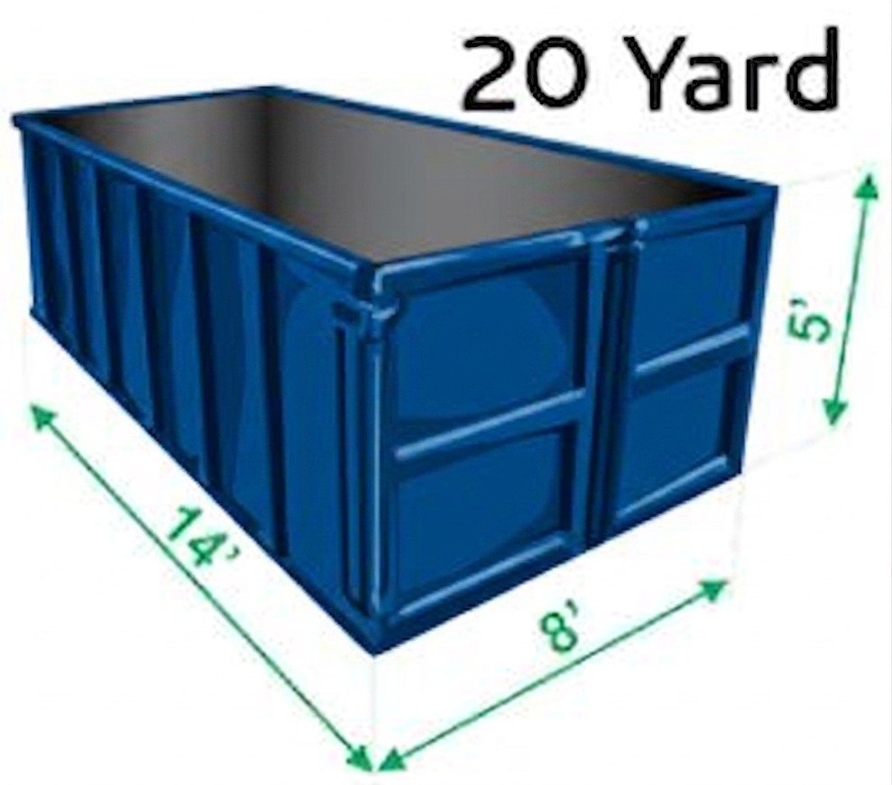 20-yard disposal bin dimension
